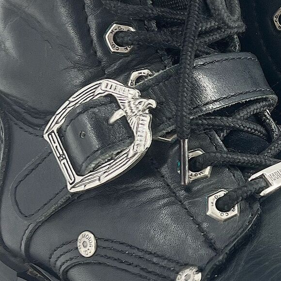 Harley Davidson Faded Glory Women's Motorcycle Black Leather Biker Boots Size 7 - Picture 2 of 16